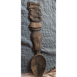 Vintage large Mayan Wooden spoon primitive‎ folk art wall decor 23x4 inches